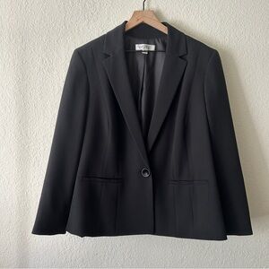 Kasper Black One-Button Blazer— Size 16W